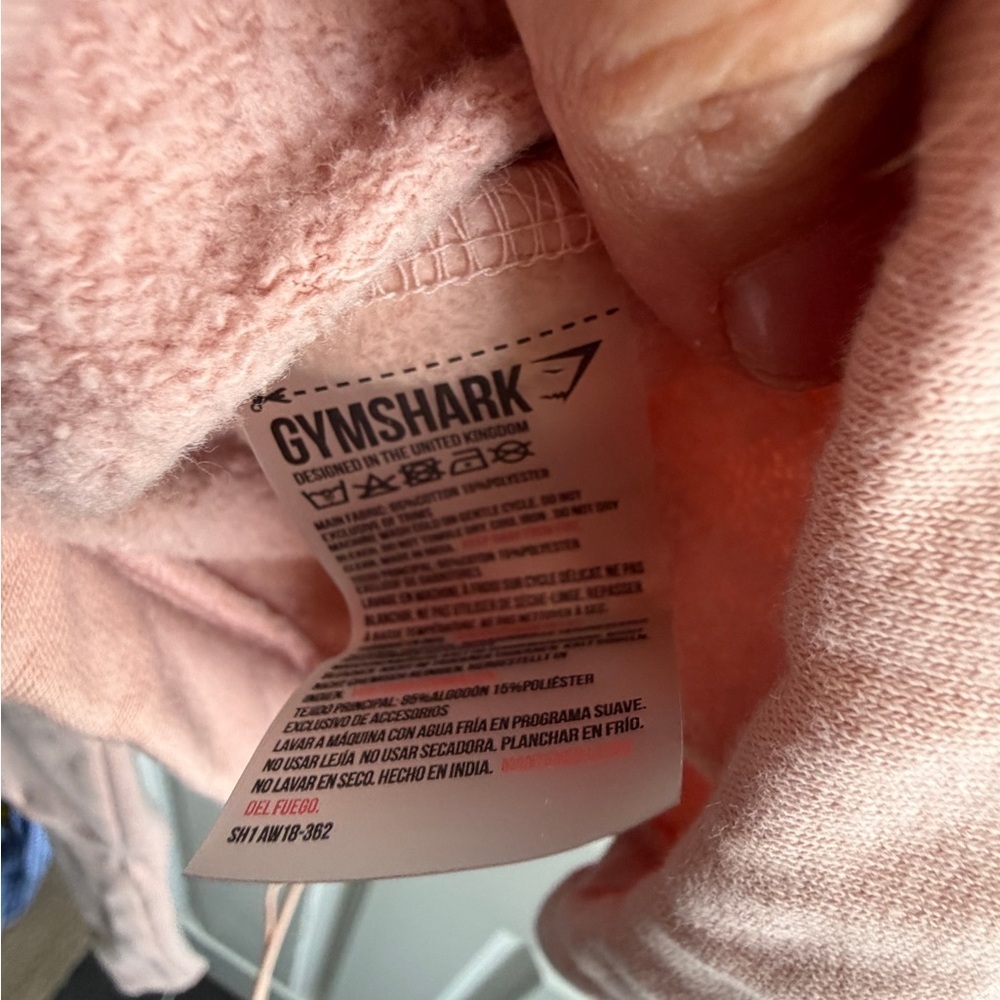 Excellent condition size XS Gymshark Light Pink Blush  Cropped Hoodie - Picture 10 of 13